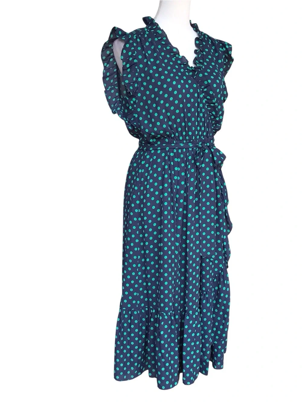 Kate Spade Dot Dot Dot Ruffle Wrap Dress NEW